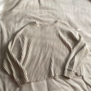 White ribbed sweater